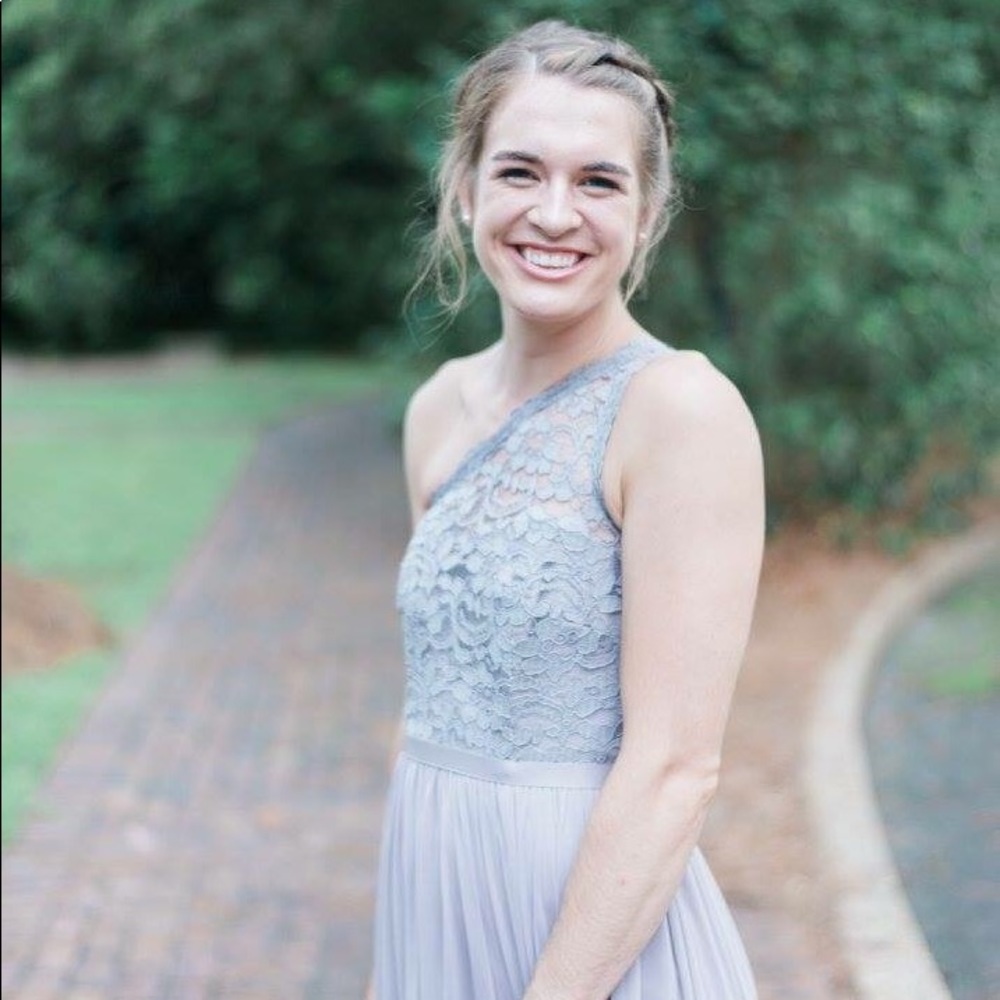 Long One Shoulder Lace Bridesmaid Dress